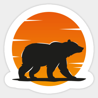 black bear red sun Sticker